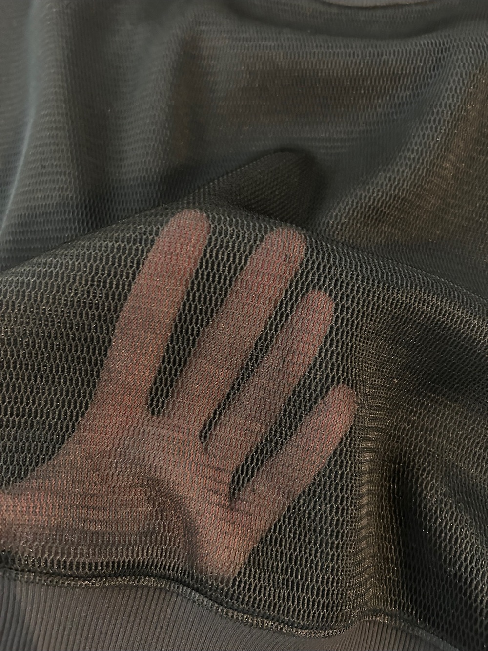 ALO Yoga Black Cropped mesh crew Sweatshirt - Picture 3 of 3